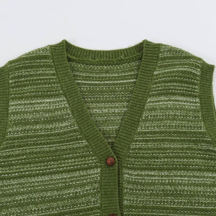 Herren Gestrickte Weste mit V-Ausschnitt, Knopfleiste und feinem Strukturstrick Echoarchiv
