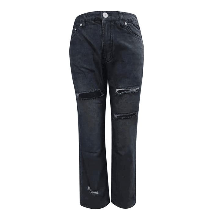 Damen modische Destroyed Jeans im lässigen Schnitt mit hohen Taschen und einzigartigen Details Echo Archiv