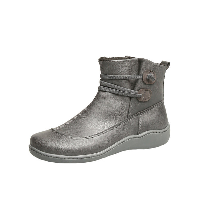 Damen Gefütterte Komfort-Ankleboots mit elastischer Schnürung und gedämpfter Gummisohle Echo Archiv