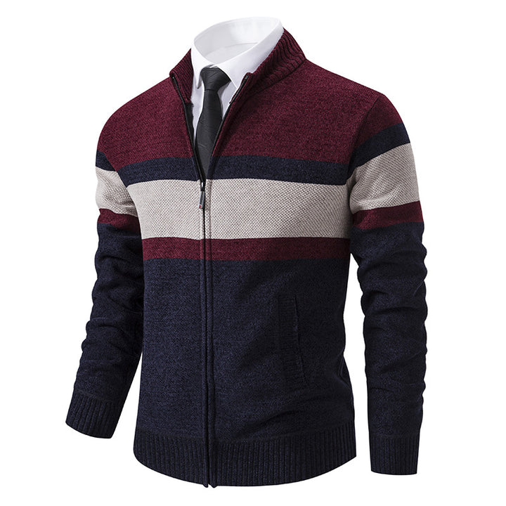 Herren Strickjacke mit strukturiertem Design und hochschließendem Kragen Echoarchiv