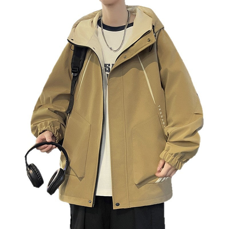 Herren leichte Jacke mit verstellbarem Kapuzenkragen Echoarchiv