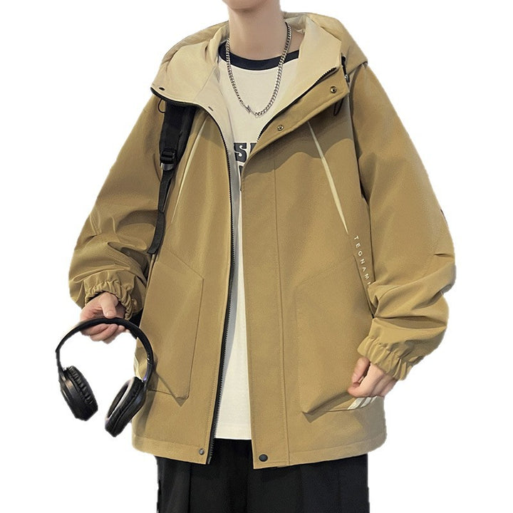 Herren leichte Jacke mit verstellbarem Kapuzenkragen Echoarchiv
