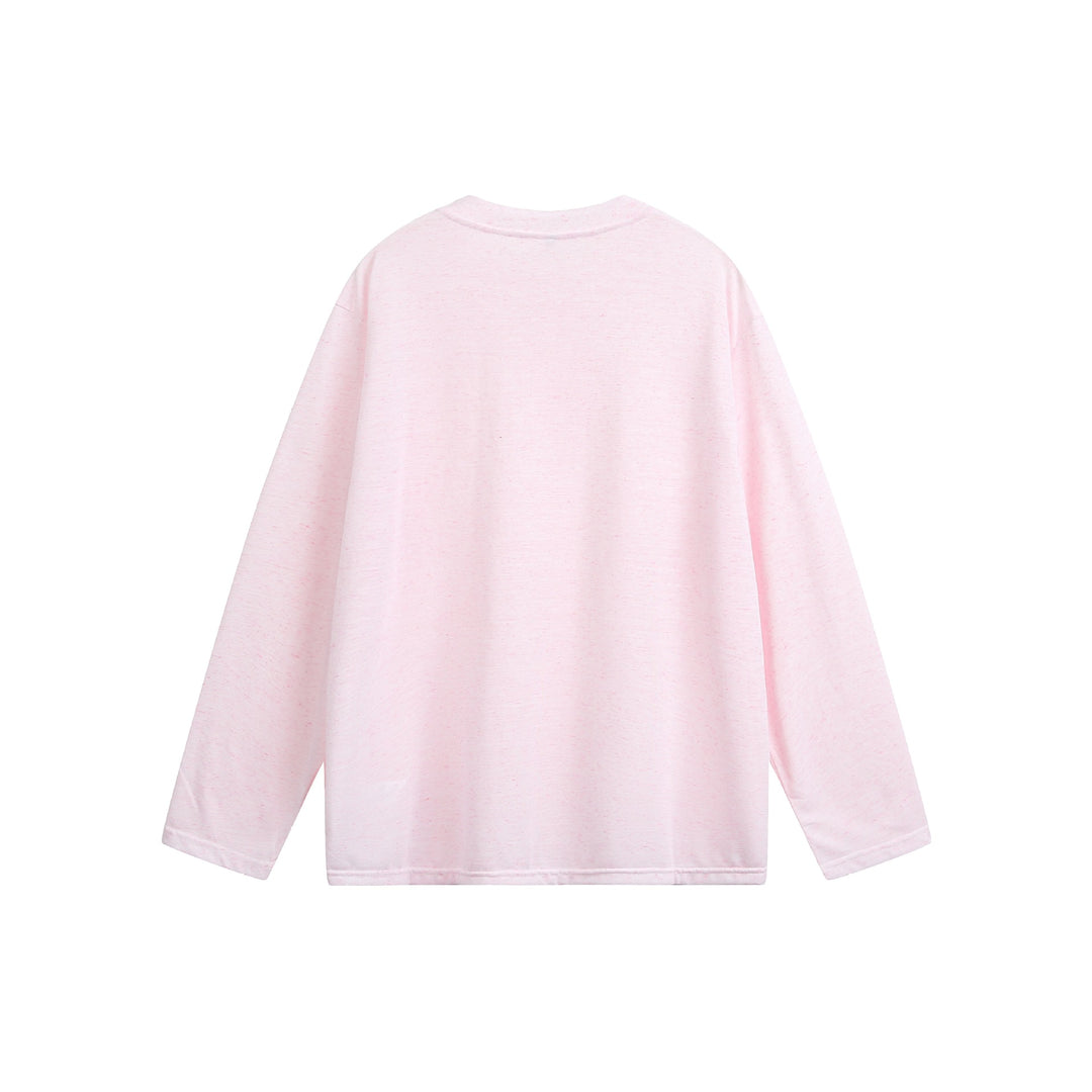 Unisex Meliertes Baumwoll-Henleyshirt im Oversize-Look mit kurzer Knopfleiste Echoarchiv