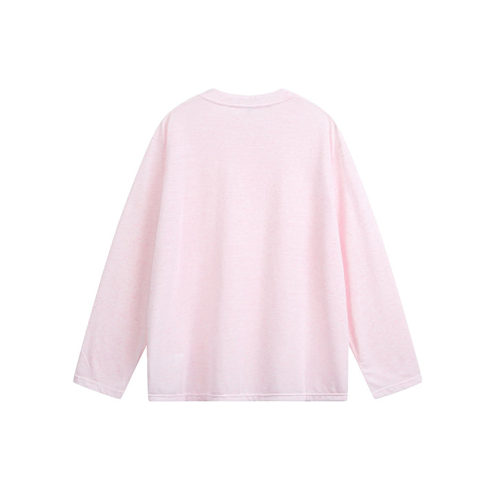 Unisex Meliertes Baumwoll-Henleyshirt im Oversize-Look mit kurzer Knopfleiste Echoarchiv