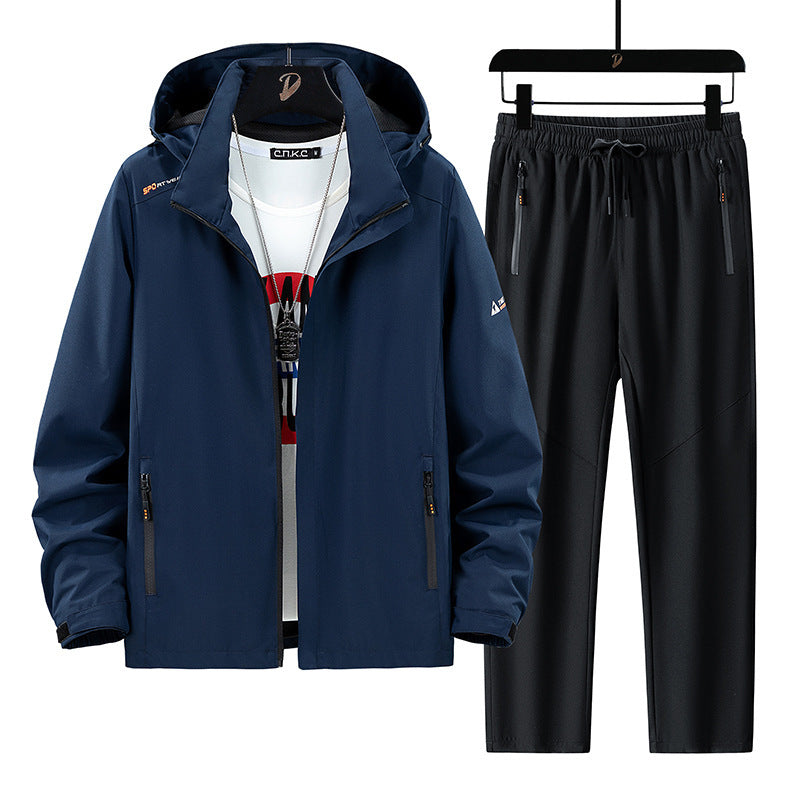 Herren Tragbare Outdoor-Jacke mit sportlichen Jogginghosen Echo Archiv
