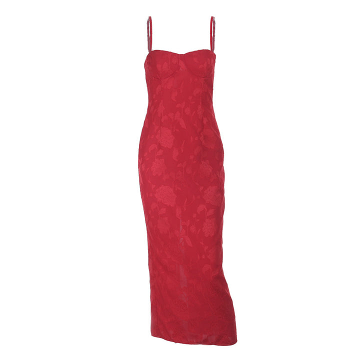 Damen elastisches Blumen-Bustier-Maxikleid Echo Archiv