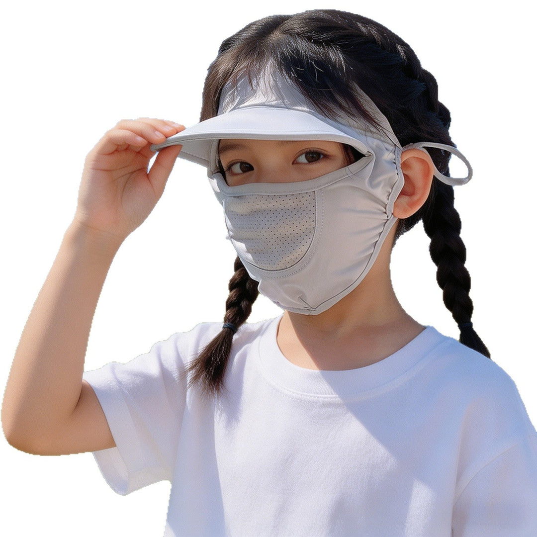 Unisex nan Kinder-Sonnenvisier mit integrierter atmungsaktiver Gesichtsmaske, verstellbarem Nackengurt und perforierter Kinnpartie  Echo Archiv