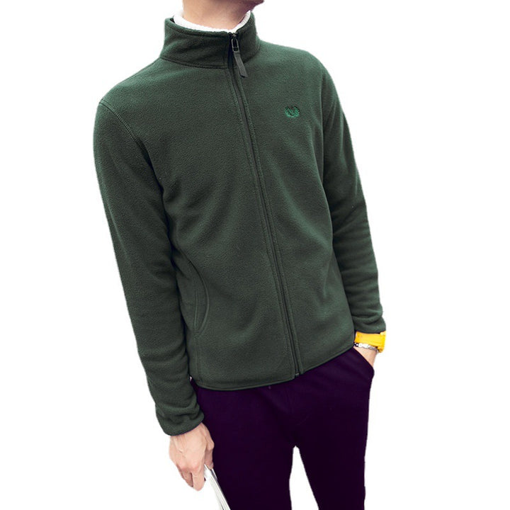 Herren Fleecejacke mit Stehkragen, windabweisender Mikrofaser‑Außenschicht und slim-regular Fit Echoarchiv