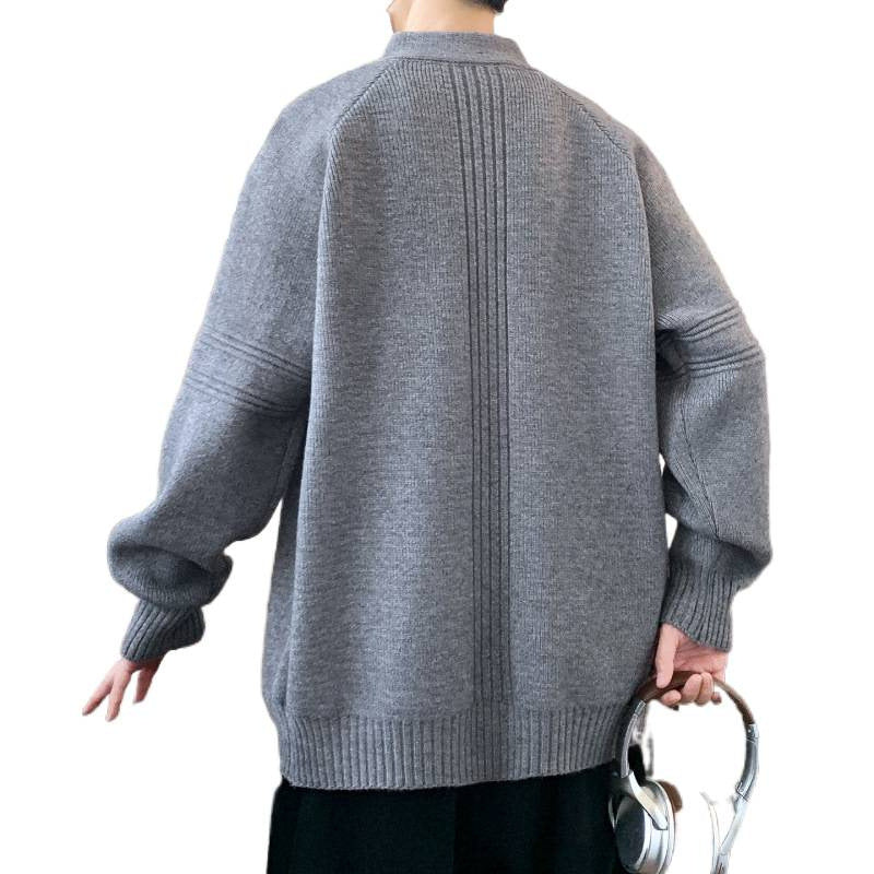 Herren Strickjacke mit hochgeschlossenem Kragen und Reißverschluss Echoarchiv