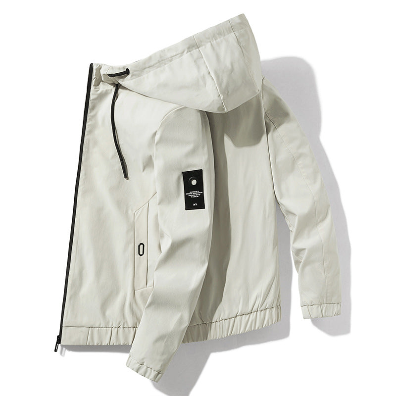 Herren wind- und wasserdichte Funktionsjacke mit verstellbarem Kapuzenkragen Echoarchiv