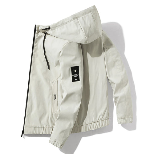 Herren wind- und wasserdichte Funktionsjacke mit verstellbarem Kapuzenkragen Echoarchiv