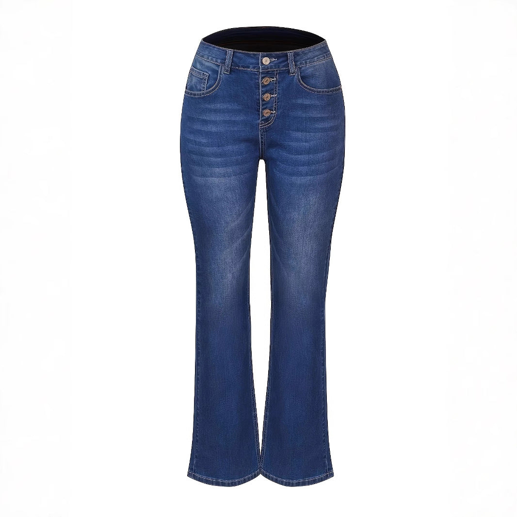 Damen Hochtaillierte Button‑Fly Flared‑Jeans mit sculptender Mittelnaht Echo Archiv