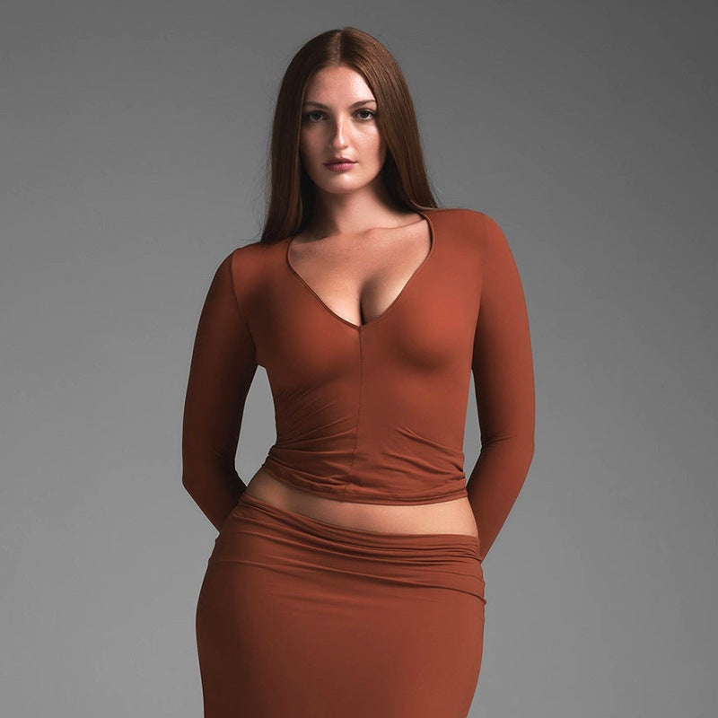 Damen Elegante Langarm-Top Echo Archiv