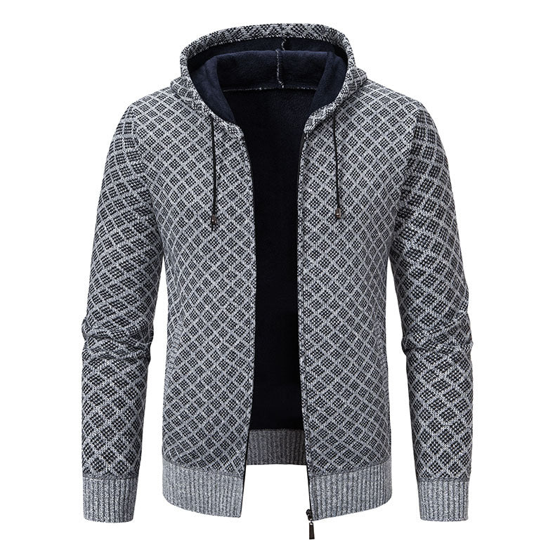 Herren Kapuzenjacke mit strukturiertem Design und eleganten Akzenten Echoarchiv