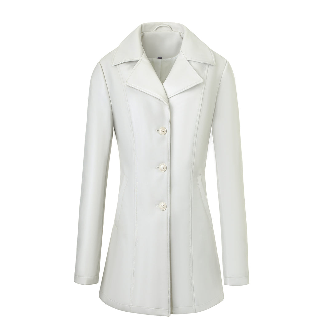 Damen Elegante Slim-Fit Kunstlederjacke Echo Archiv