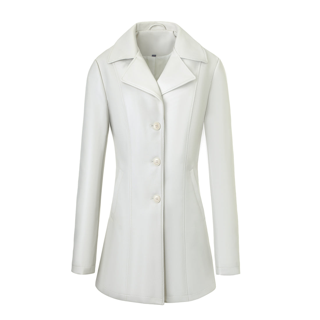 Damen Elegante Slim-Fit Kunstlederjacke – Velloura