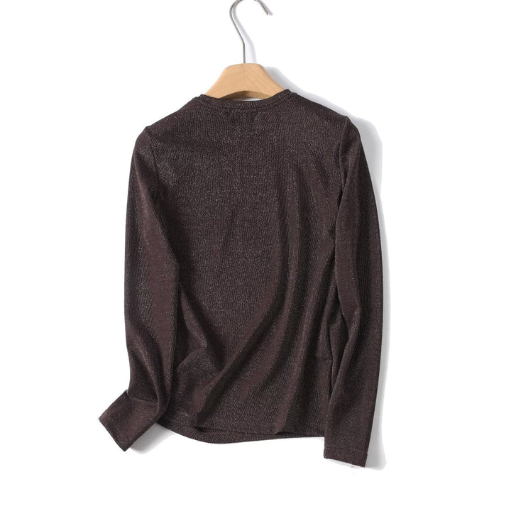 Damen Lurex-Feinstrick Longsleeve mit Rundhalsausschnitt und dezent schimmernder Oberfläche Echo Archiv