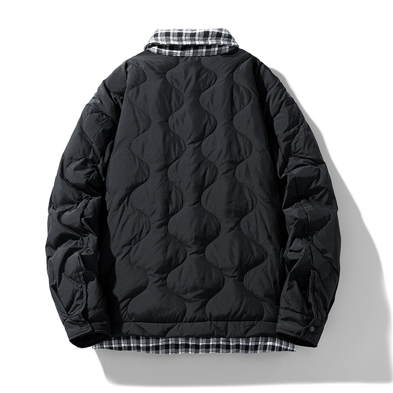 Herren Gesteppte Wende-Steppjacke mit kariertem Futter Echo Archiv
