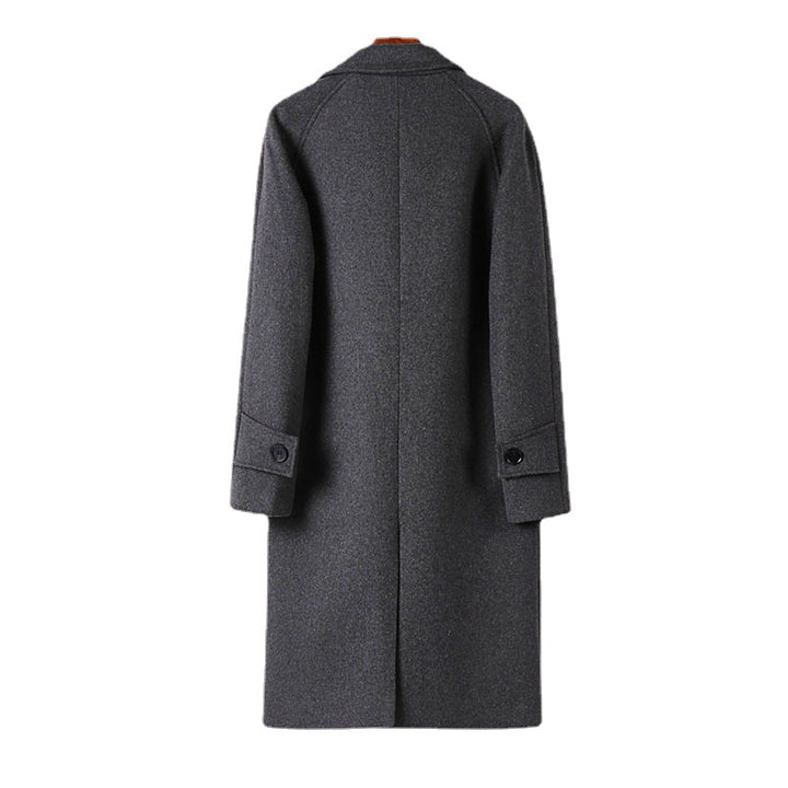Herren Maxilanger Wollmantel mit cleanem Schnitt, schmalem Revers und innenliegendem Futter Echoarchiv