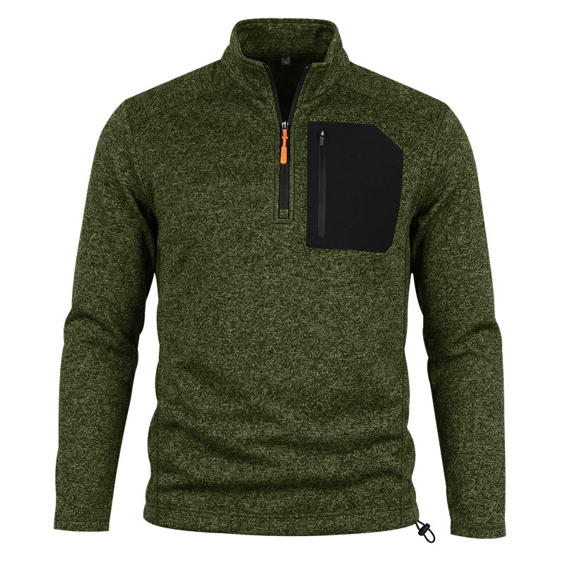 Herren Outdoor-Fleecepullover mit Halbzip und Brusttasche Echoarchiv