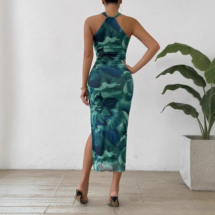 Damen Maxikleid mit asymmetrischem Halter und eleganten Seitenschlitzen Echo Archiv