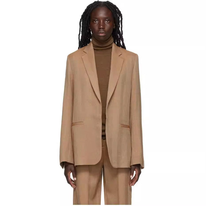 Damen Zweiteiliges Oversize-Blazer‑Set mit weiten Bundfaltenhosen Echoarchiv
