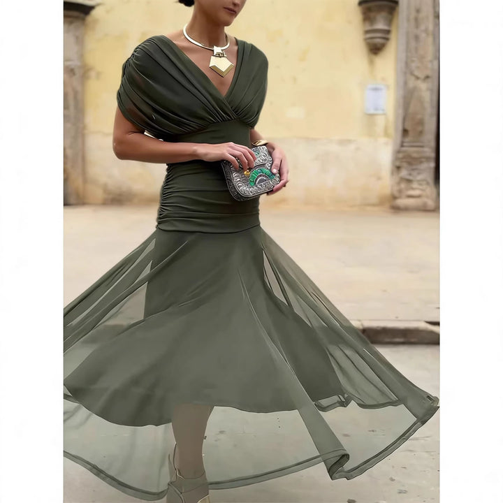 Damen Elegantes Abendkleid mit Off-Shoulder-Ausschnitt und Fließendem Rock Echo Archiv