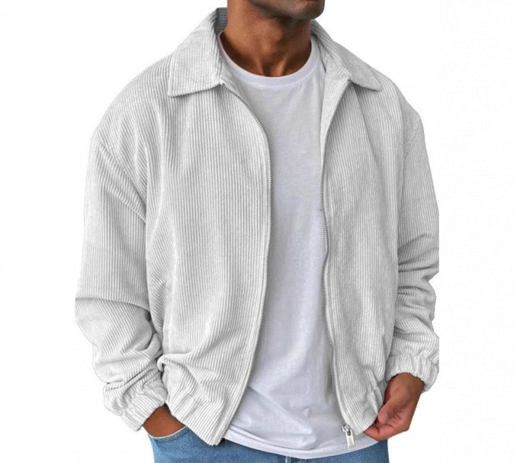 Herren bequeme Cordjacke mit durchgehender Reißverschlussfunktion Echoarchiv