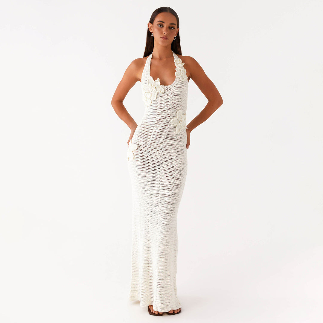 Damen häkel Maxi-Kleid mit floralem Design Echo Archiv