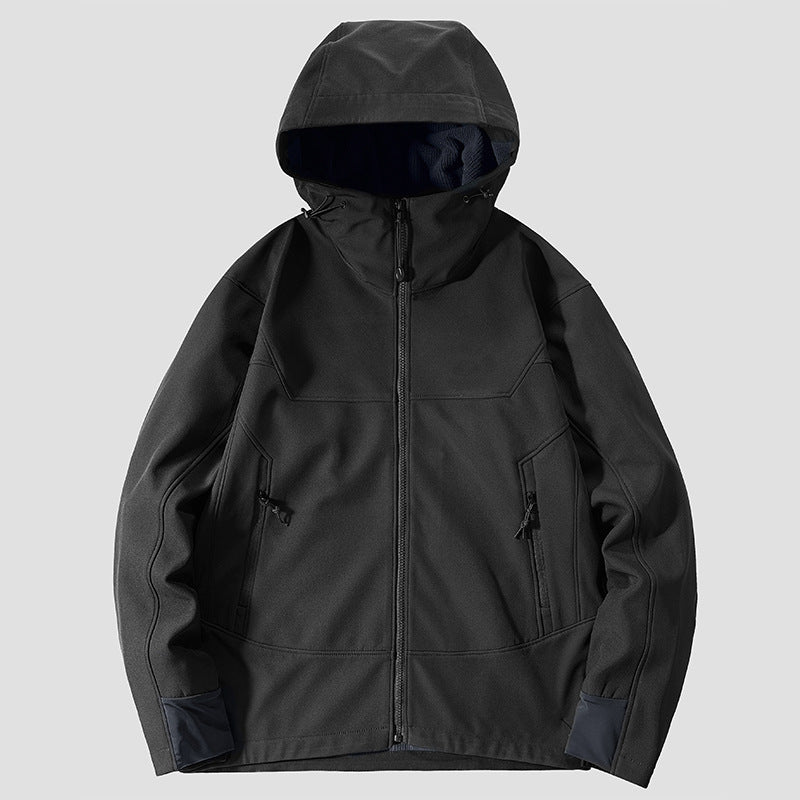 Herren Softshell Outdoorjacke mit winddichter, atmungsaktiver Membran und verstellbarer Kapuze Echo Archiv