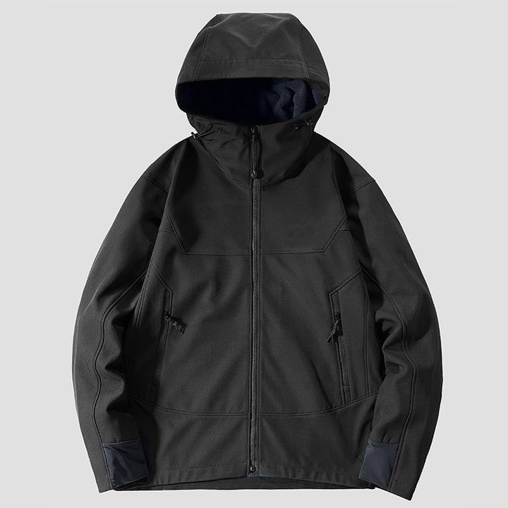 Herren Softshell Outdoorjacke mit winddichter, atmungsaktiver Membran und verstellbarer Kapuze Echo Archiv