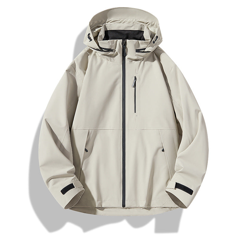 Herren Zweilagige wasserdichte Outdoorjacke mit Kapuze, Verschweißten Reißverschlüssen und Kontrastpaneelen Echo Archiv