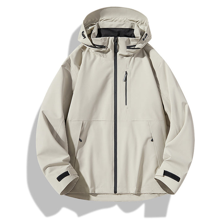 Herren Zweilagige wasserdichte Outdoorjacke mit Kapuze, Verschweißten Reißverschlüssen und Kontrastpaneelen Echo Archiv