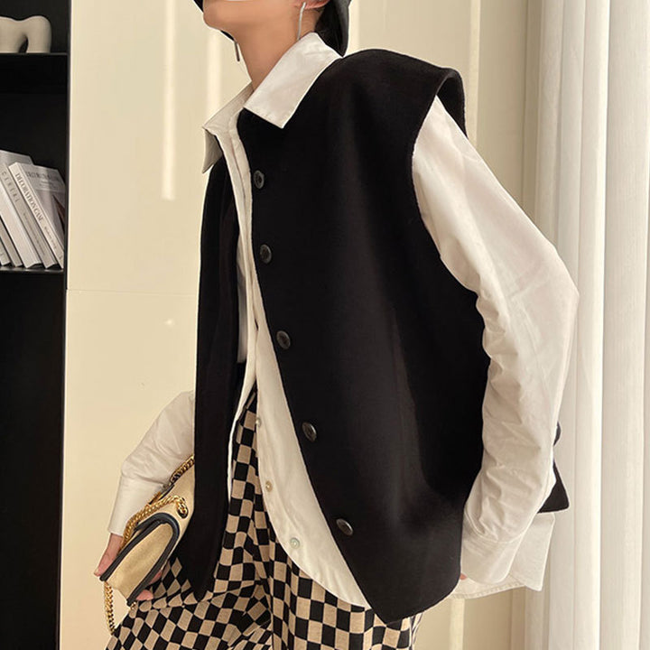 Damen Modische Oversized Weste Echoarchiv