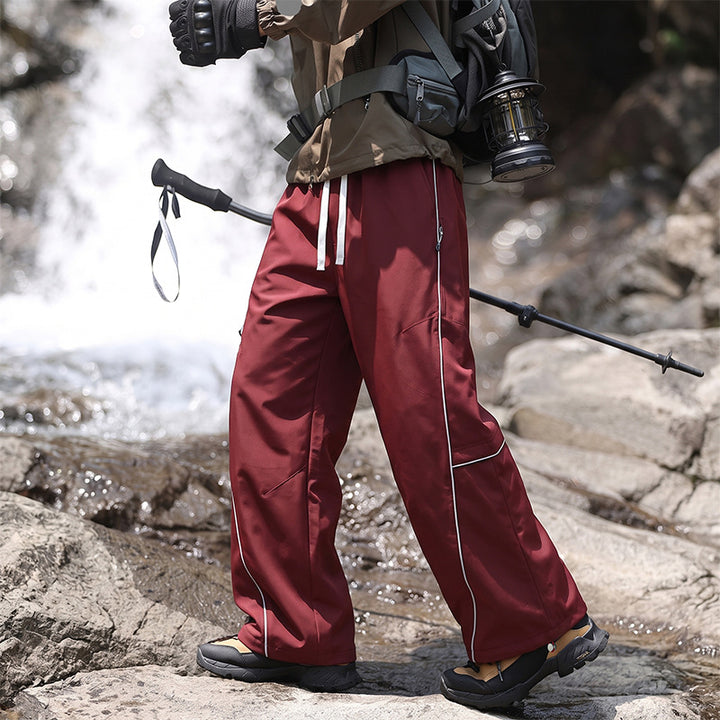 Unisex Wasserabweisende technische Cargo-Hose mit weitem Bein, Reißverschlusstaschen und Kordelzug Echo Archiv