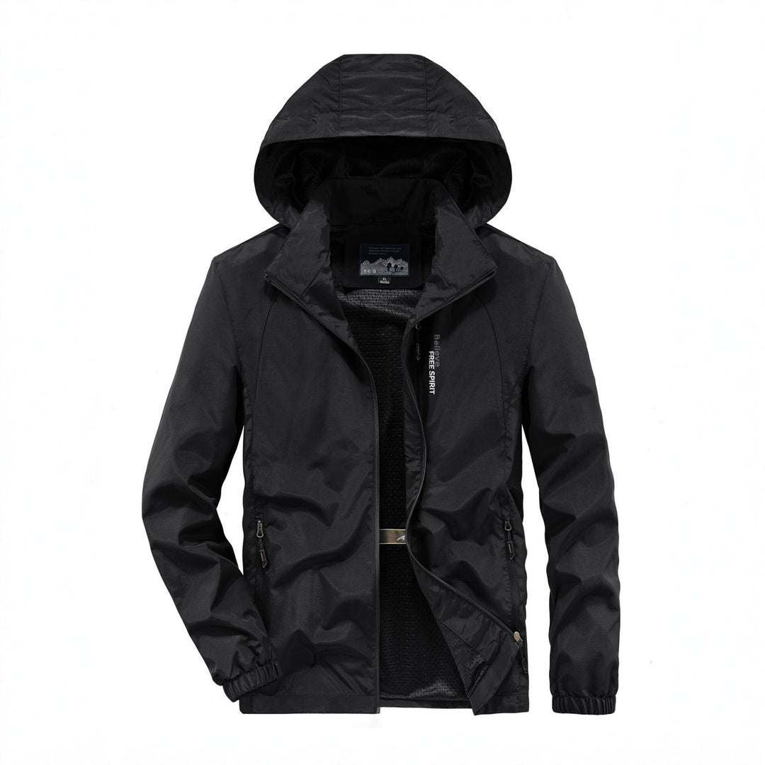 Herren Ultraleichte Atmungsaktive Kapuzenjacke mit perforiertem Mesh‑Futter und Reißverschlusstaschen Echo Archiv