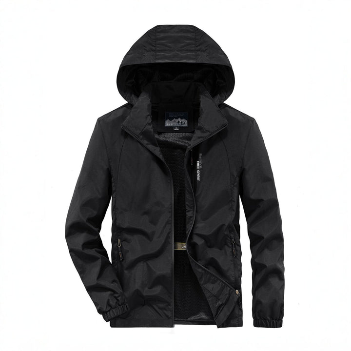 Herren Ultraleichte Atmungsaktive Kapuzenjacke mit perforiertem Mesh‑Futter und Reißverschlusstaschen Echo Archiv