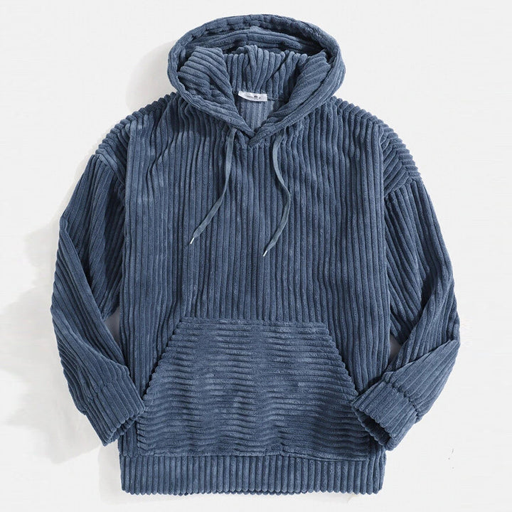 Unisex nan gerippter Samt-Hoodie mit Kapuze und Kängurutasche Echo Archiv