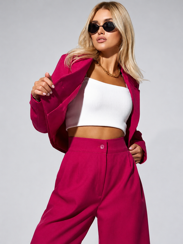 Echoarchiv Cropped Jacke & Tapered Pants Outfit Set für Frauen