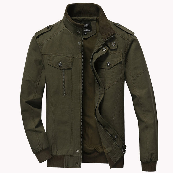 Herren nan robuste Fieldjacke aus Baumwoll-Canvas mit Stehkragen, Schulterklappen und verdecktem Reißverschluss Echo Archiv