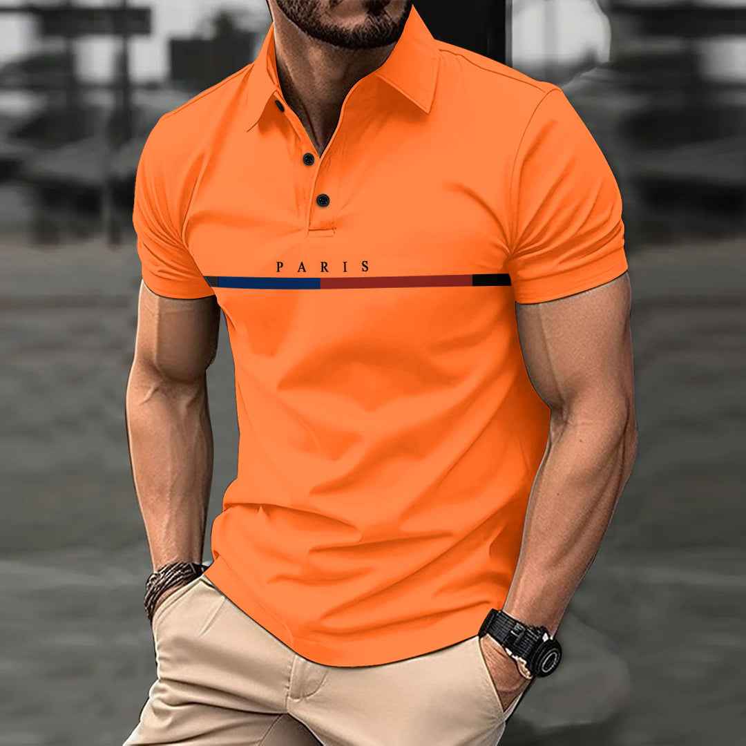Herren modisches Polohemd mit stilvollem Druckdesign Echoarchiv
