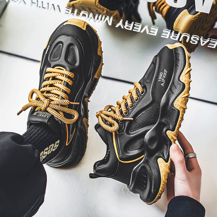 Damen klobige Plateausneaker mit perforiertem Obermaterial gepolstertem Knöchelkragen und griffiger Wellenlaufsohle Echo Archiv
