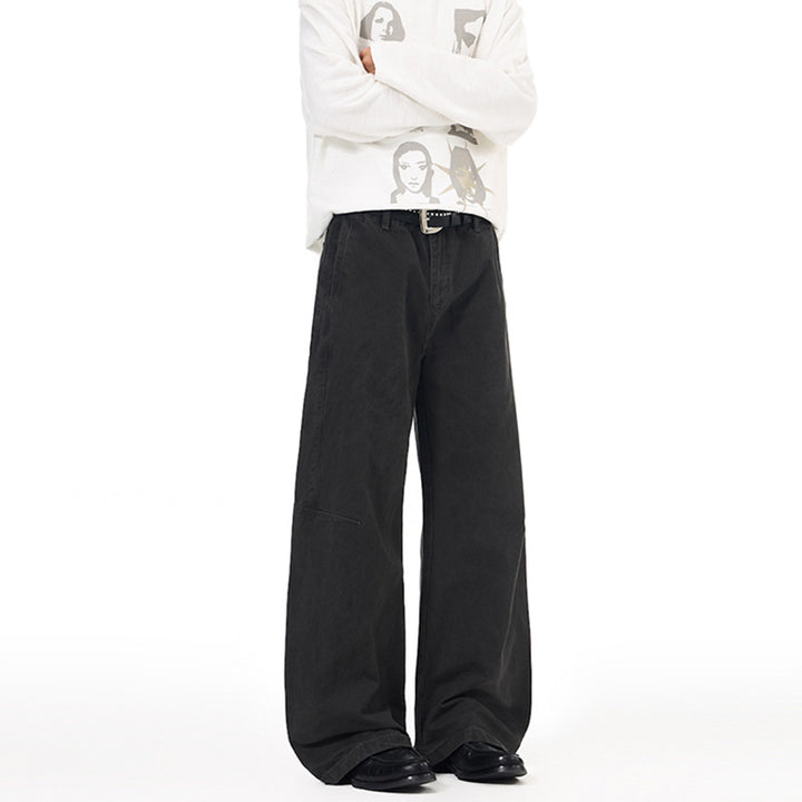 Herren Ultraweite Palazzo-Baggy-Hose mit tiefem Schritt und entspanntem Bund Echo Archiv