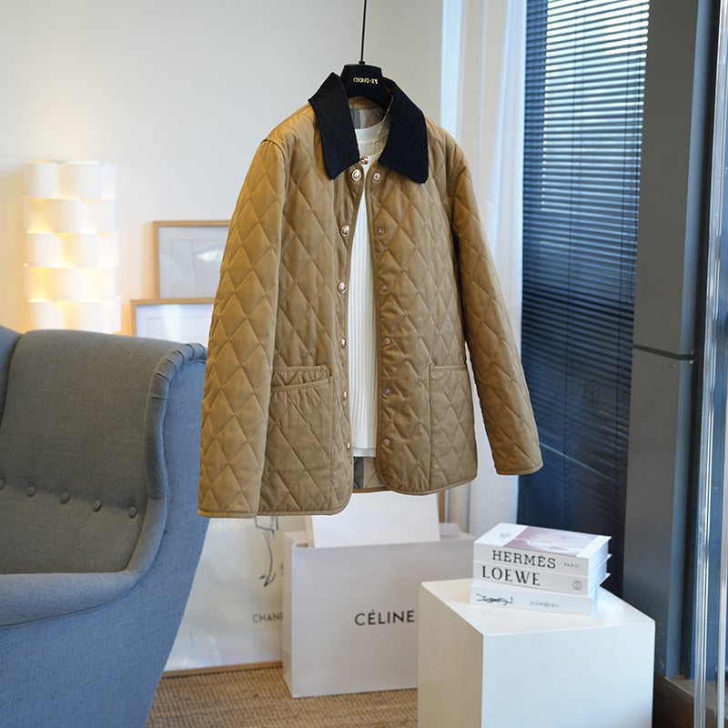 Damen Modische Steppjacke mit klassischem Kragen Echoarchiv