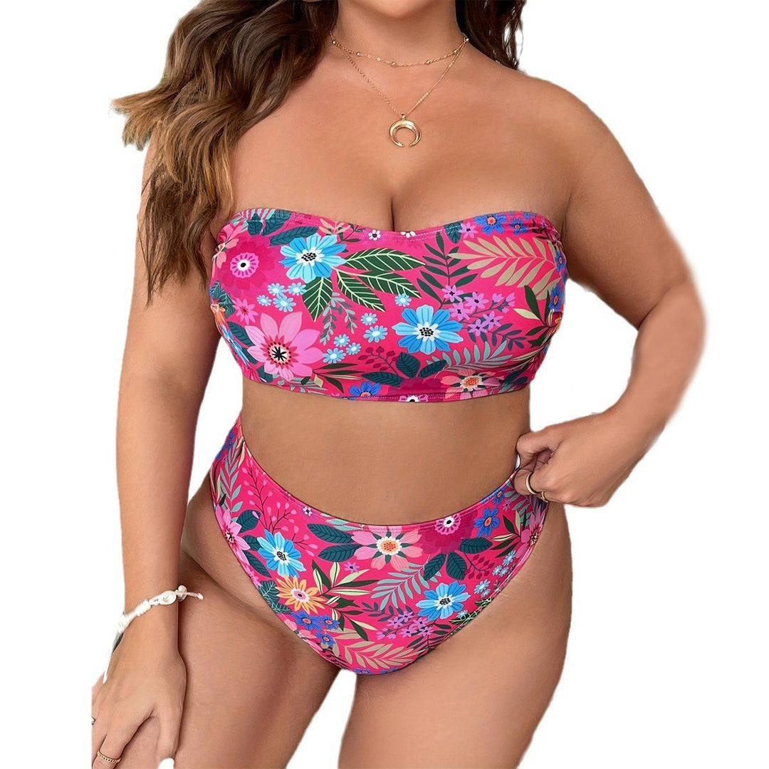 Damen Bandeau-Bikini mit floralem Design und hohem Bundeschnitt Echo Archiv