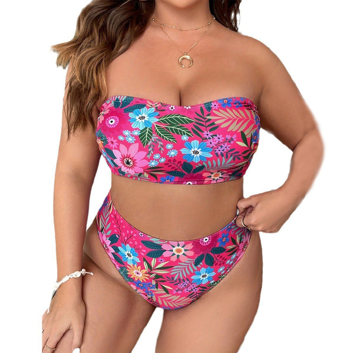 Damen Bandeau-Bikini mit floralem Design und hohem Bundeschnitt Echo Archiv