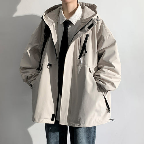 Herren wetterfeste Übergangsjacke mit verstellbarem Kapuzenkragen und praktischen Taschen Echoarchiv