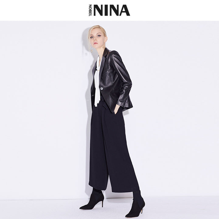 Damen Klassischer Lederblazer Echo Archiv