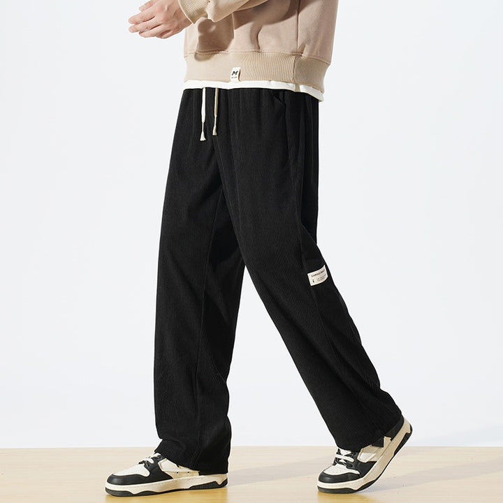 Herren Lässige Cordhose mit Elastischem Bund und Seitentaschen Echo Archiv
