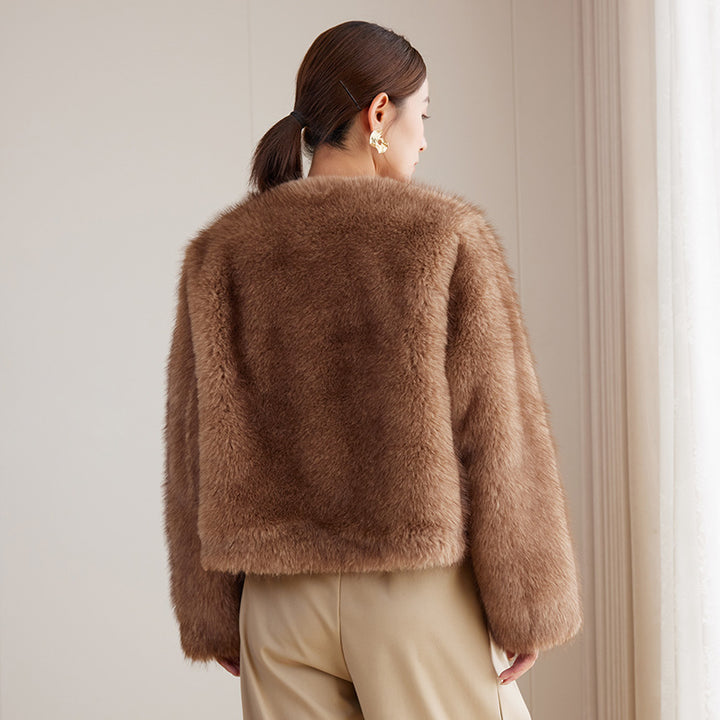 Damen Eleganter Felljacke Echo Archiv